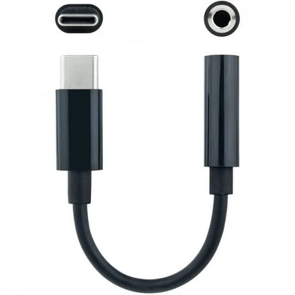 Nanocable Adaptador de Áudio USB-C para Jack 3.5 Macho/Fêmea 11cm Preto