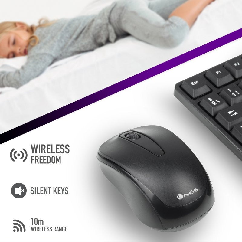 Teclado e Rato Sem Fios NGS Euphoria (PT)