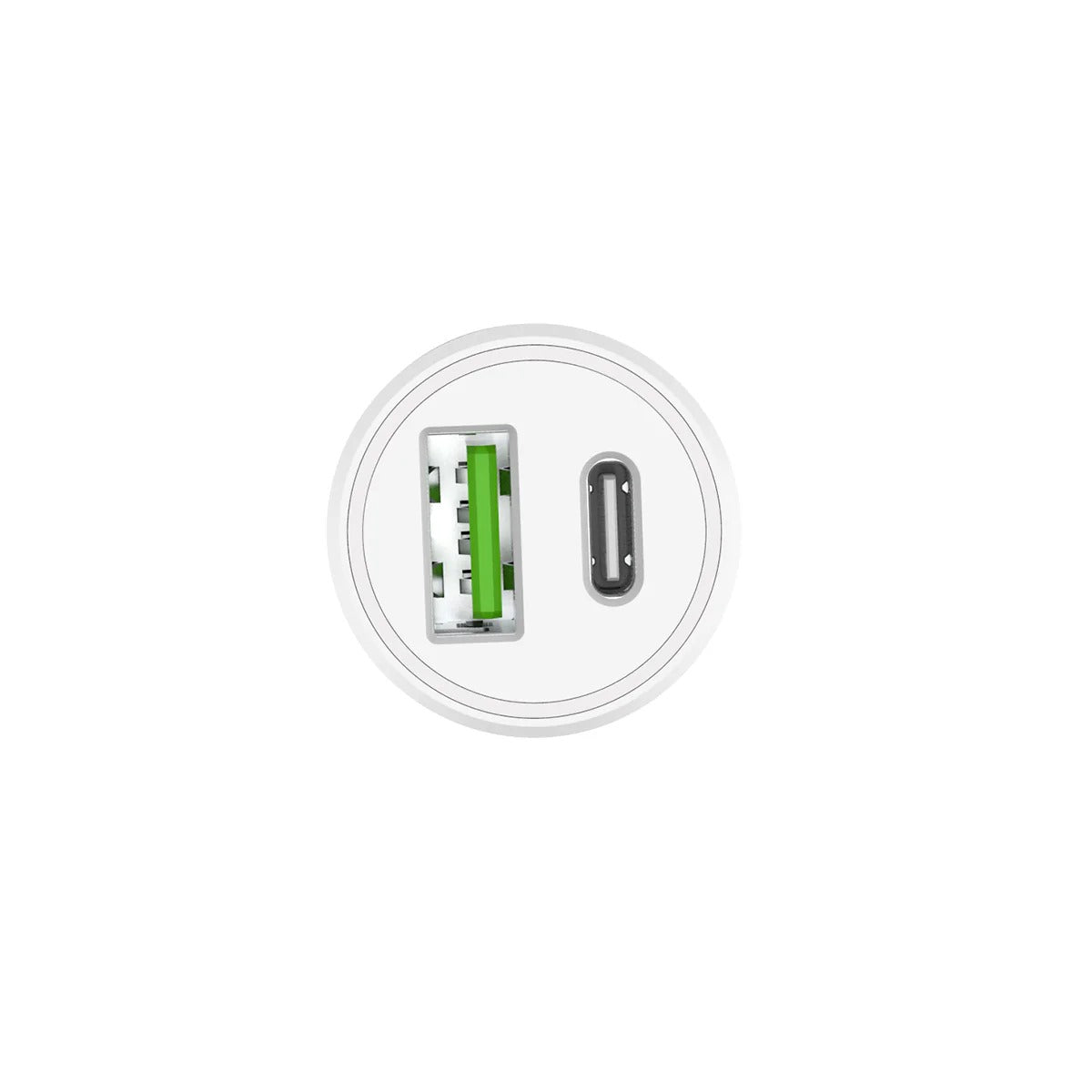 Rixus RXCC16S Carregador Duplo De Isqueiro Super Rápido USB-A TYPE C (PD+QC 3.0)