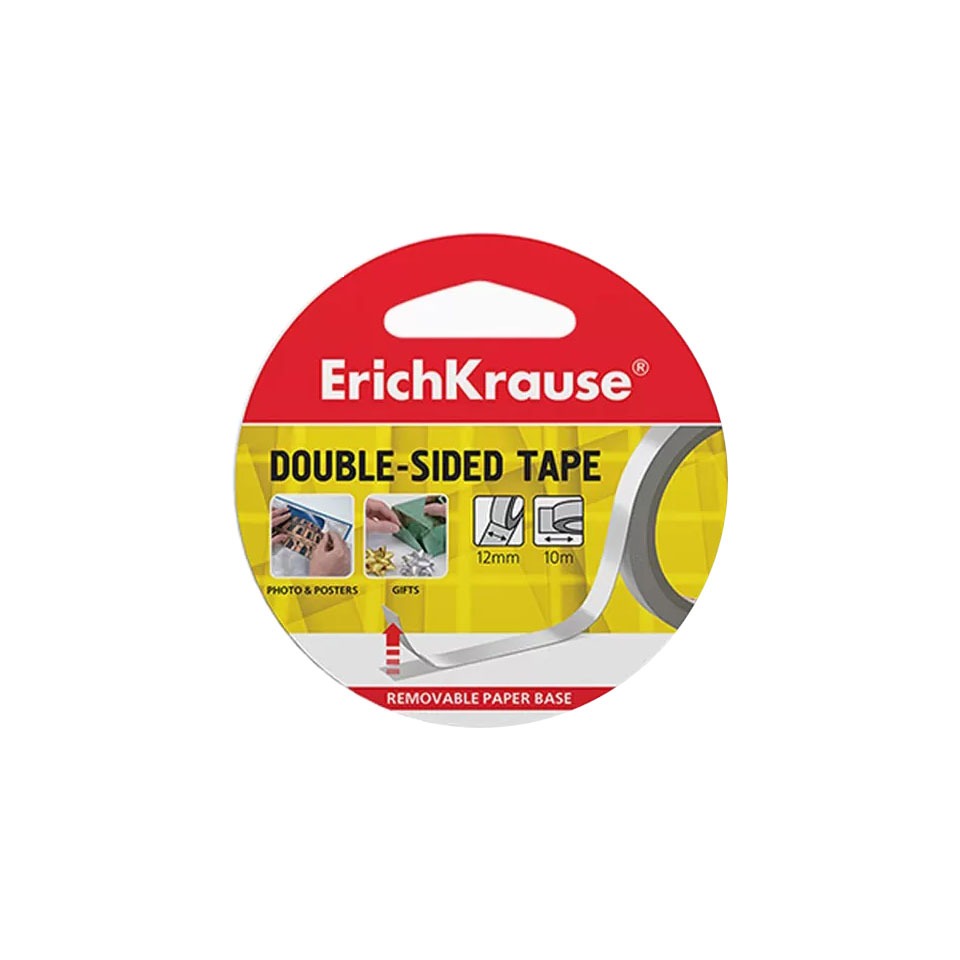 Fita Adesiva Transparente Dupla Face Erichkrause - 12mm x 10m