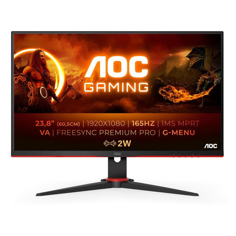 Monitor Gaming AOC 24G2SAE/BK 23.8" Full Hd 1ms 165hz Va Multimedia Preto