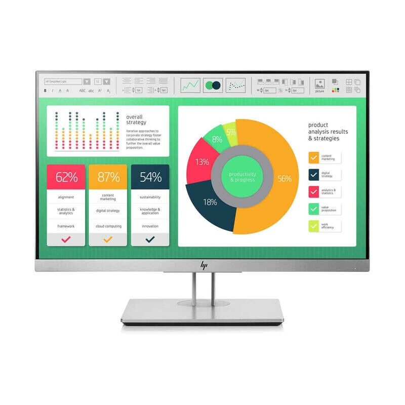 Monitor Recondicionado HP 21.5" Elitedisplay e223, Full Hd ,Hdmi, Vga, Displayport