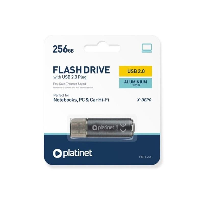 Pendrive Platinet Usb 2.0 X-Depo 256gb Preto